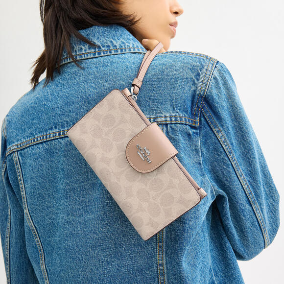 Phone Wallet In Signature Canvas - Picture 2 of 10